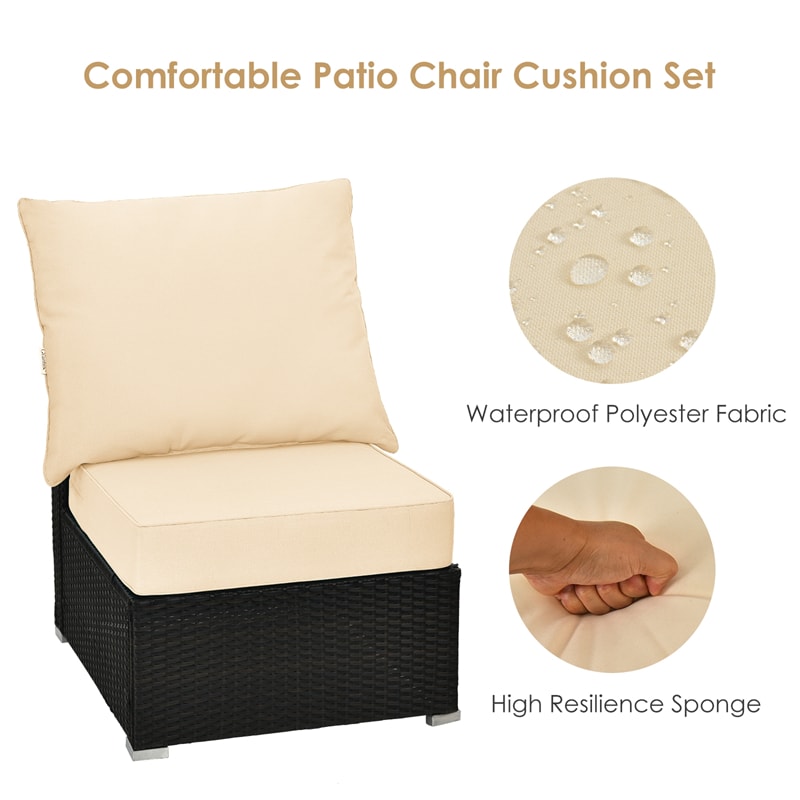 Outdoor Chair Cushion Set Back & Deep Seat Replacement Cushions for Patio Furniture