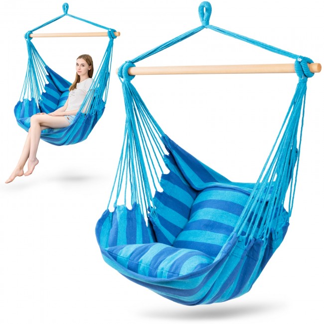 Outdoor Hanging Rope Swing 2 Seats Yard Hammock Chair