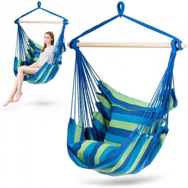 Outdoor Hanging Rope Swing 2 Seats Yard Hammock Chair