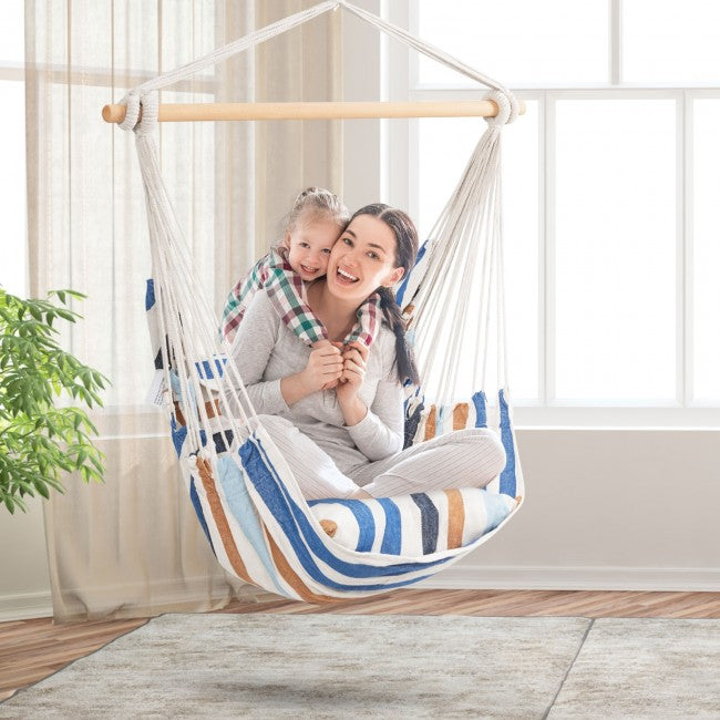 Outdoor Hanging Rope Swing 2 Seats Yard Hammock Chair