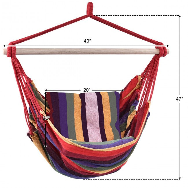 Outdoor Hanging Rope Swing 2 Seats Yard Hammock Chair