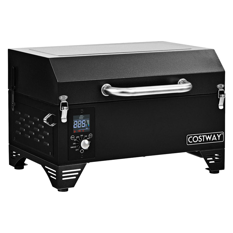 Outdoor Portable Tabletop Pellet Grill BBQ Smoker Grill with Digital Temperature Control