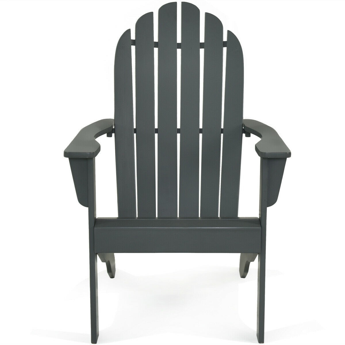 Outdoor Wooden Adirondack Chair Patio Garden Armchairs with Slatted Seat