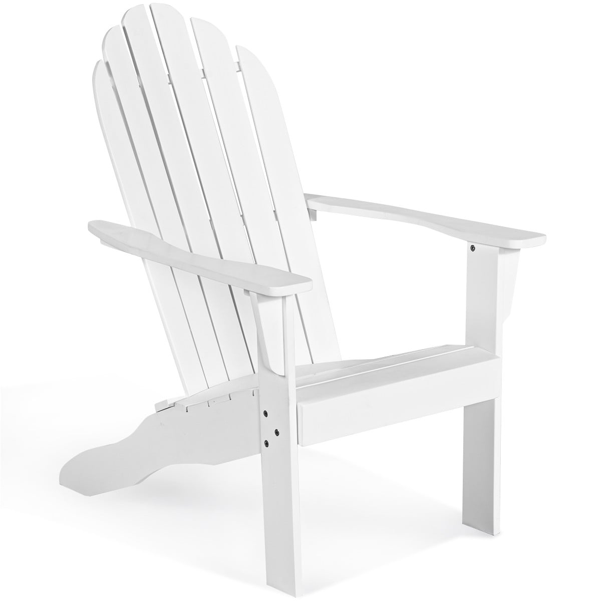 Outdoor Wooden Adirondack Chair Patio Garden Armchairs with Slatted Seat