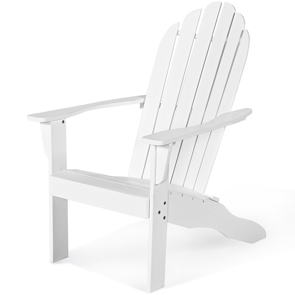 Outdoor Wooden Adirondack Chair Patio Garden Armchairs with Slatted Seat