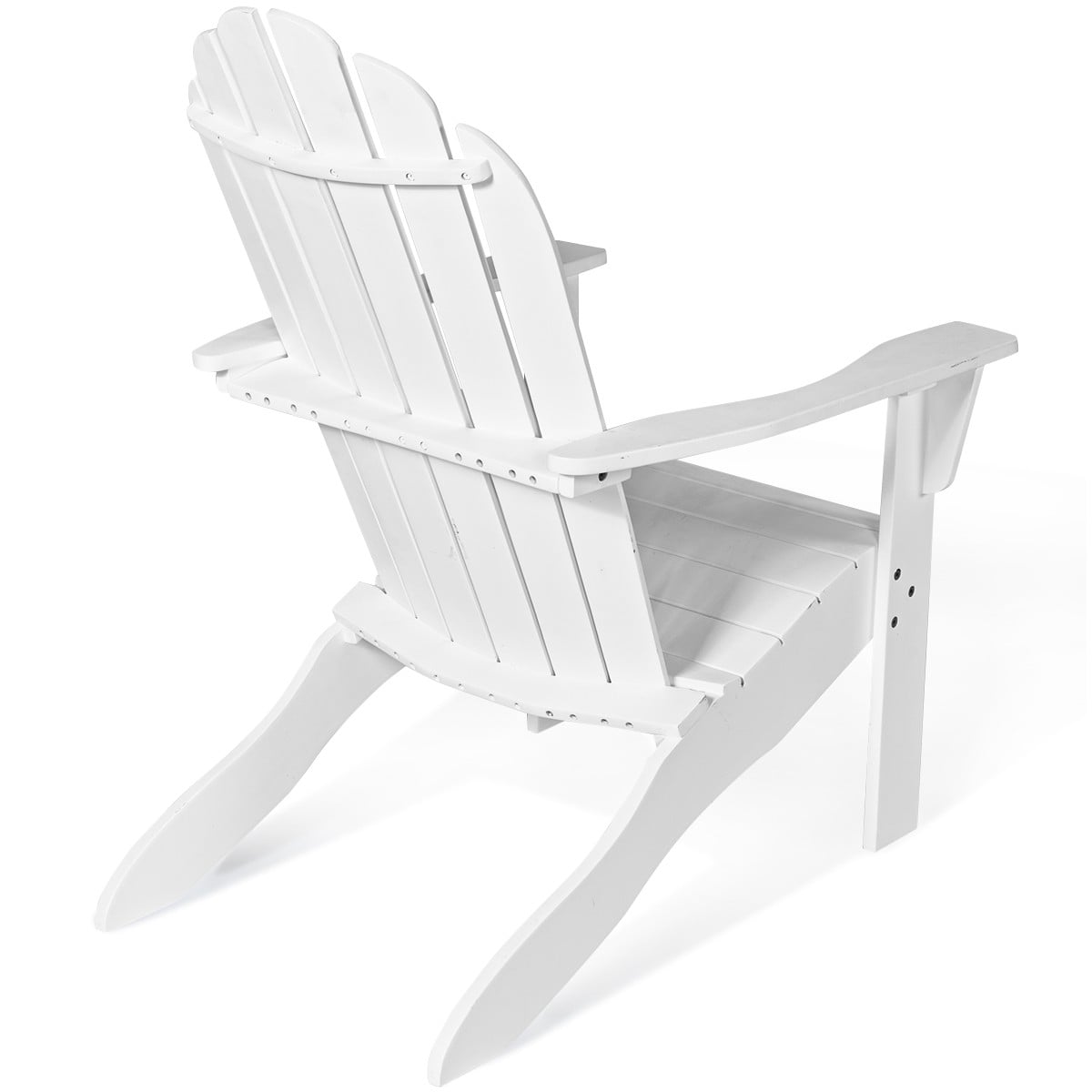 Outdoor Wooden Adirondack Chair Patio Garden Armchairs with Slatted Seat