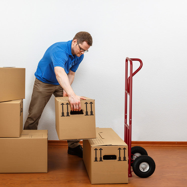 P-Handle Hand Truck with Foldable Load Plate for Warehouse Garage