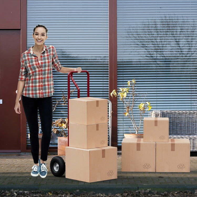 P-Handle Hand Truck with Foldable Load Plate for Warehouse Garage