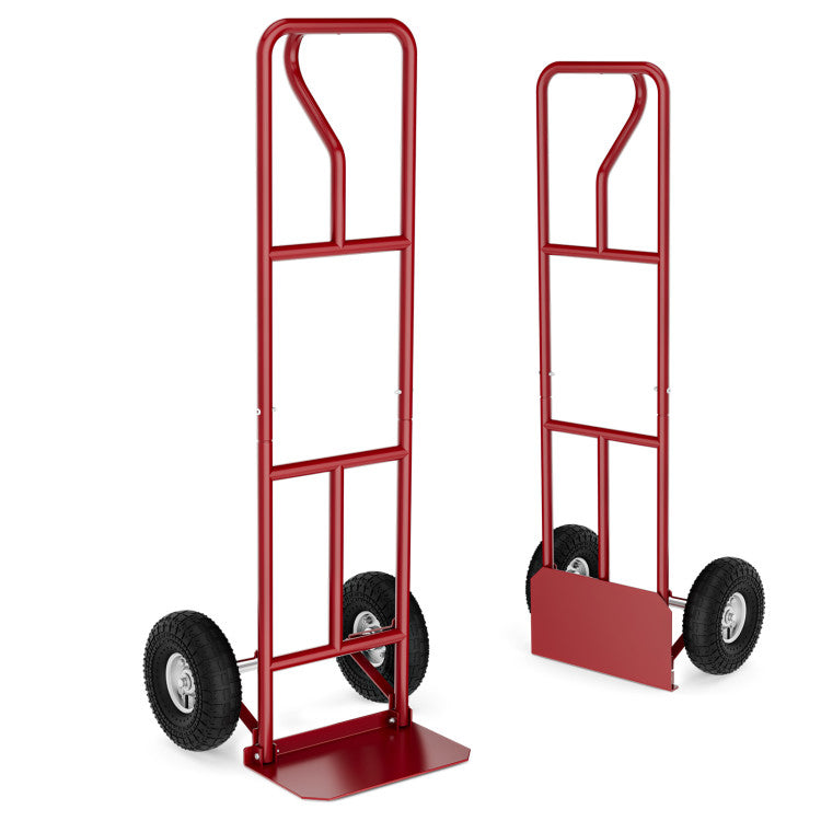 P-Handle Hand Truck with Foldable Load Plate for Warehouse Garage