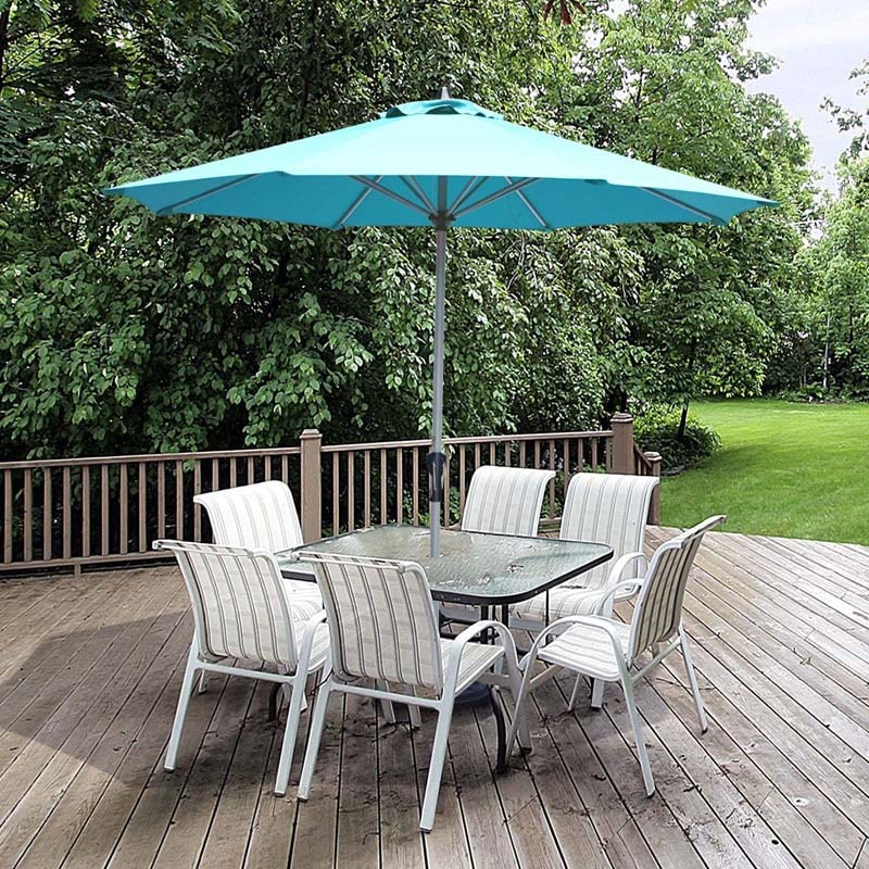 9' Patio Outdoor Market Umbrella Patio Table Umbrella with Aluminum Pole