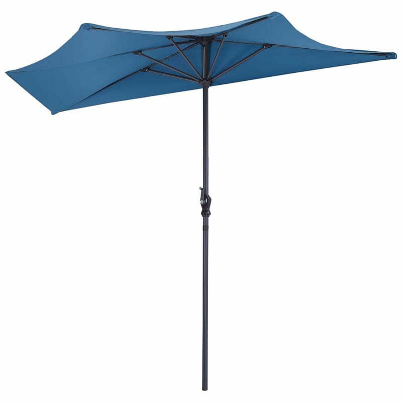 9 FT Half Round Patio Umbrella Outdoor Market Umbrella Sunshade Umbrella for Bistro Wall Balcony Door Window