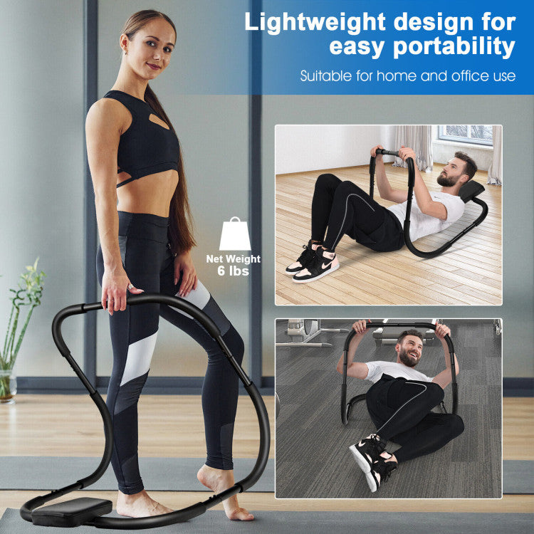 Portable AB Strength Trainer with Headrest for Home and Office Gym