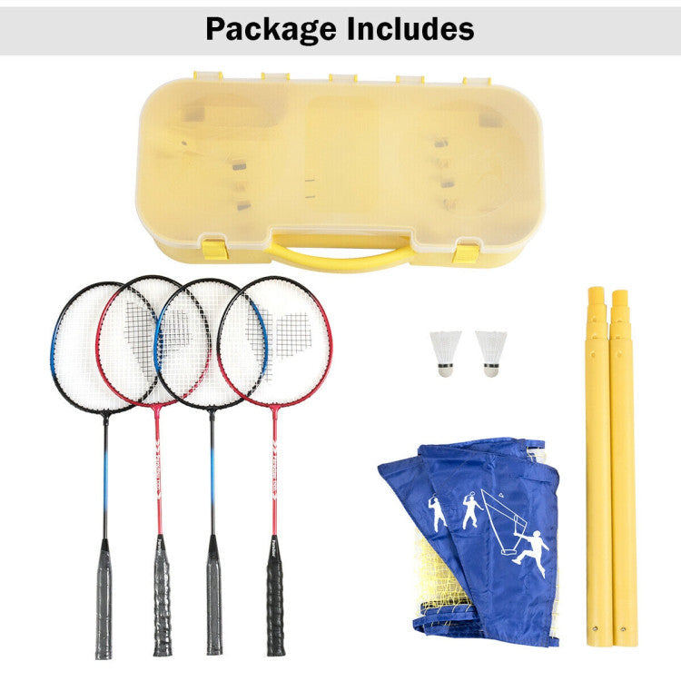 Portable Badminton Set Folding Tennis Badminton Volleyball Net for Beaches and Backyards