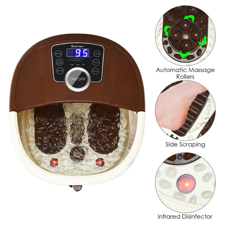 Portable Heated Electric Massager for Feet Spa Bath Roller with Timer