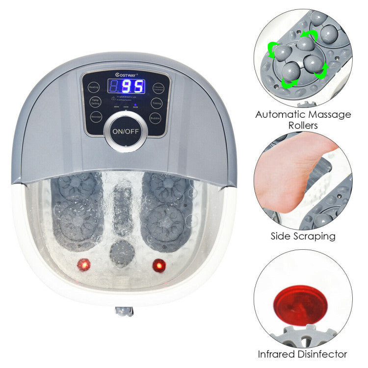 Portable Heated Electric Massager for Feet Spa Bath Roller with Timer