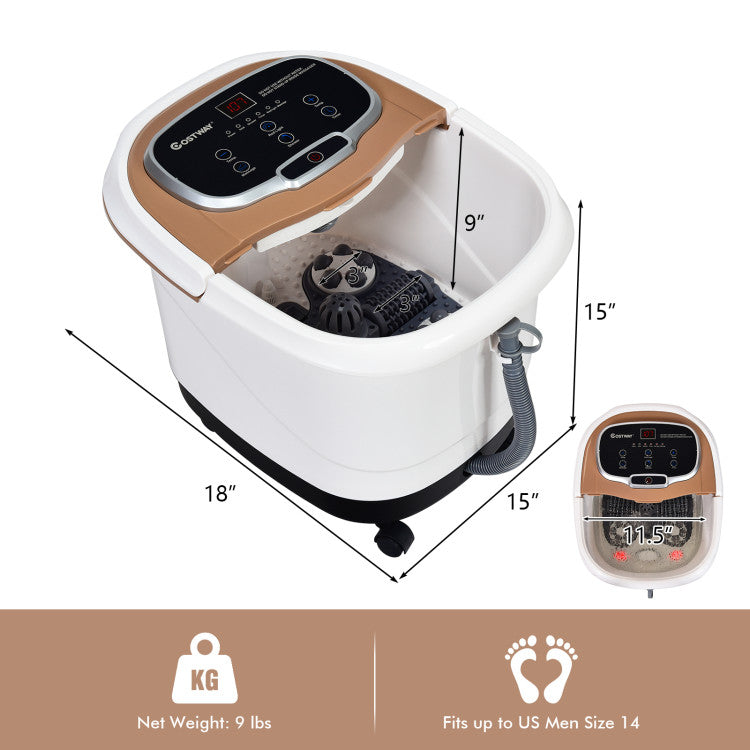 Portable Heated Home Foot Spa Bath Motorized Massager with 3 Adjustable Temperature and Timer