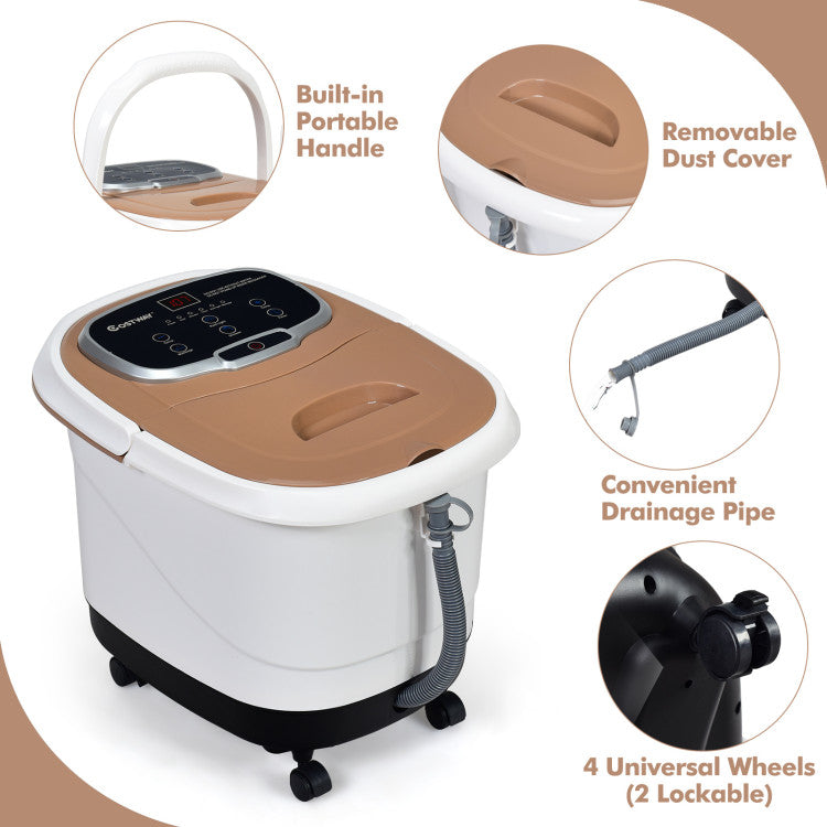 Portable Heated Home Foot Spa Bath Motorized Massager with 3 Adjustable Temperature and Timer