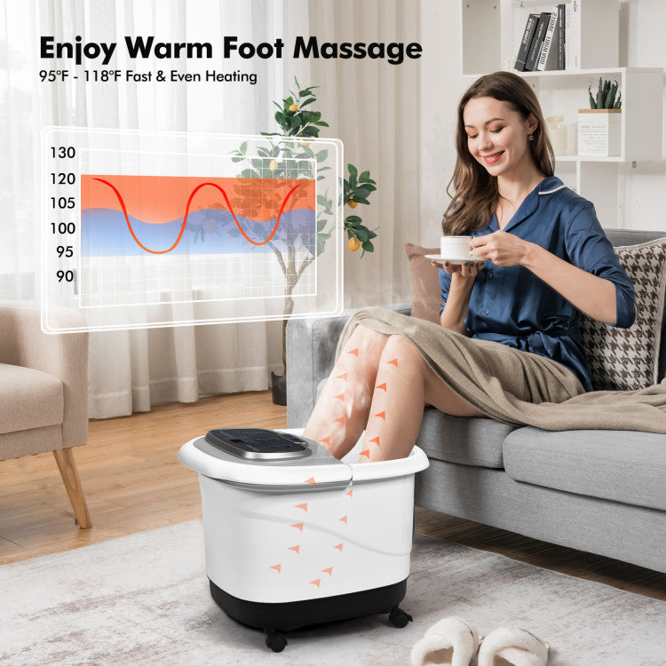 Portable Heated Home Foot Spa Bath Motorized Massager with 3 Adjustable Temperature and Timer