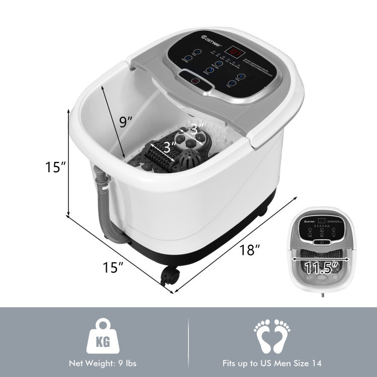 Portable Heated Home Foot Spa Bath Motorized Massager with 3 Adjustable Temperature and Timer