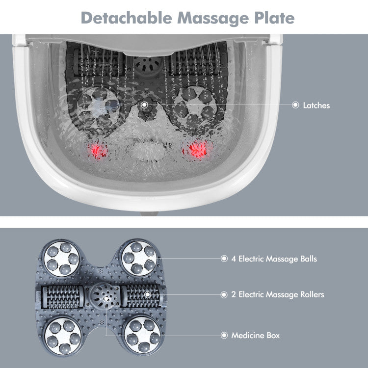 Portable Heated Home Foot Spa Bath Motorized Massager with 3 Adjustable Temperature and Timer