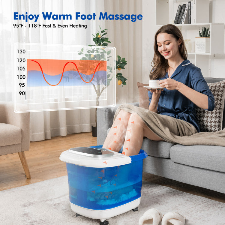 Portable Heated Home Foot Spa Bath Motorized Massager with 3 Adjustable Temperature and Timer