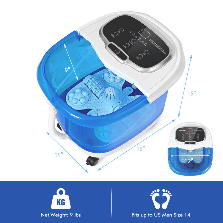 Portable Heated Home Foot Spa Bath Motorized Massager with 3 Adjustable Temperature and Timer