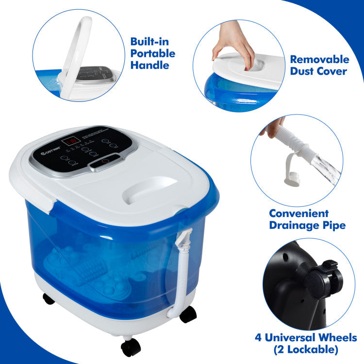 Portable Heated Home Foot Spa Bath Motorized Massager with 3 Adjustable Temperature and Timer