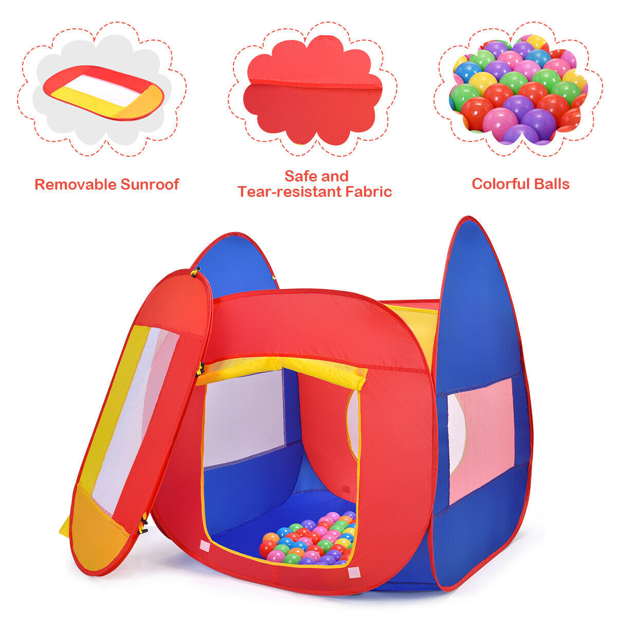 Portable Play House Toy Tent  for Kids with 100 Balls