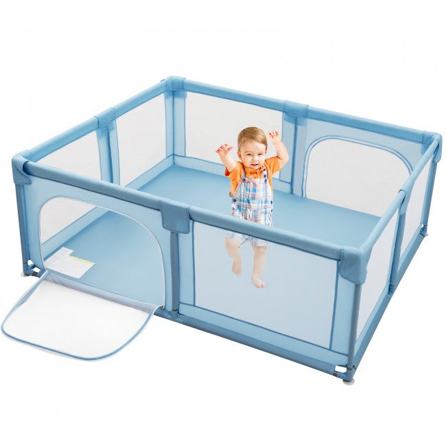 360° Visible Baby Playpen with Mat and Breathable Mesh