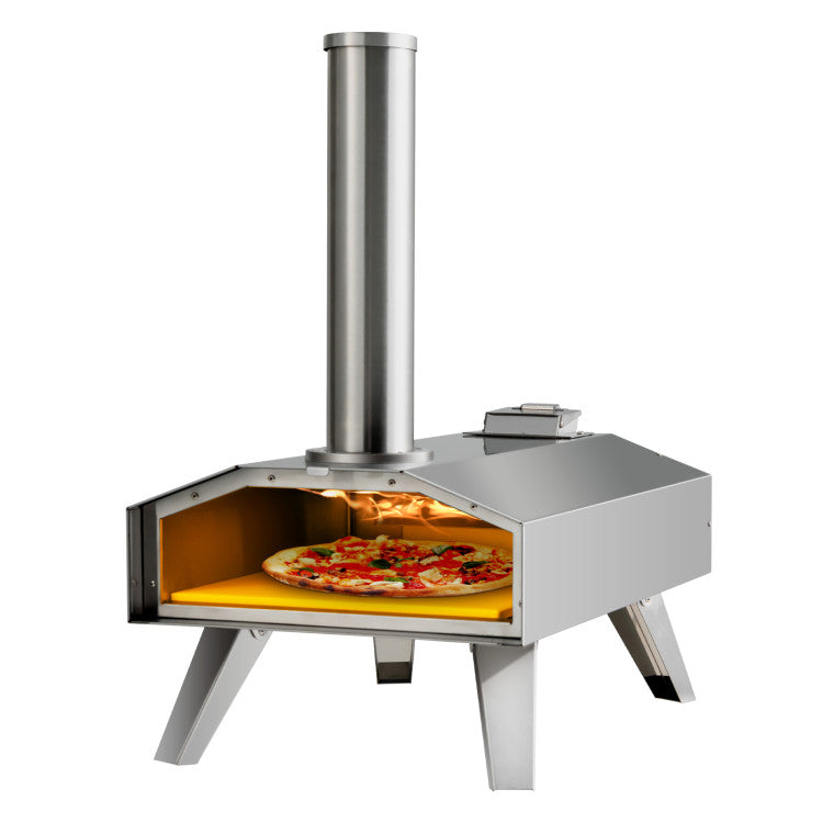 Portable Stainless Steel Outdoor Pizza Oven with Foldable Legs and 12 Inch Pizza Stone