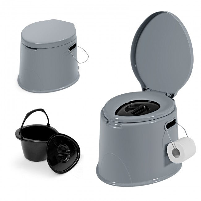 Portable Travel Toilet with Paper Holder for Outdoor Camping