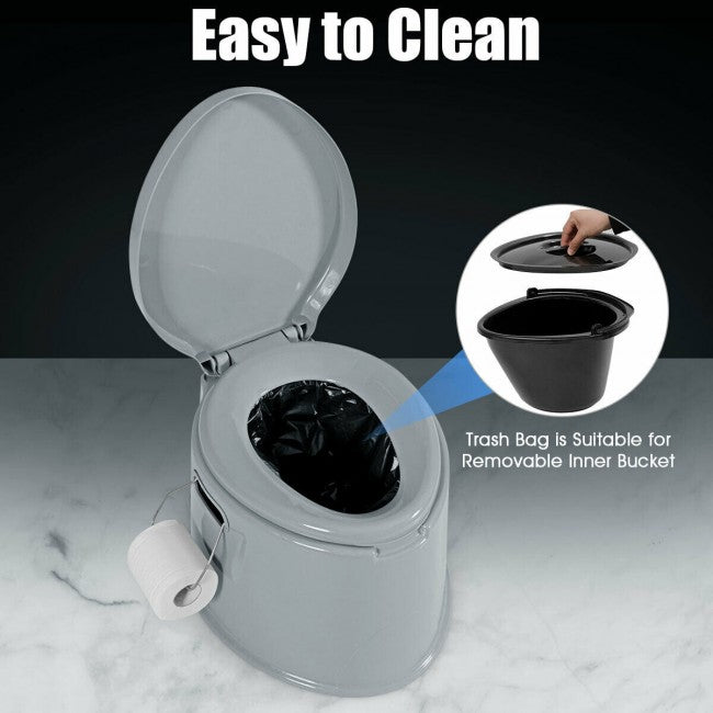 Portable Travel Toilet with Paper Holder for Outdoor Camping