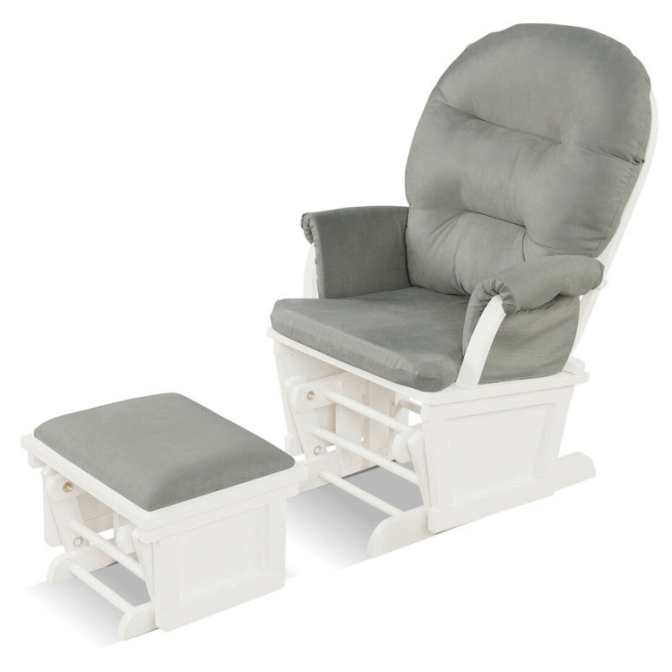 Recliners and Ottoman Set with Padded Armrests and Detachable Cushion