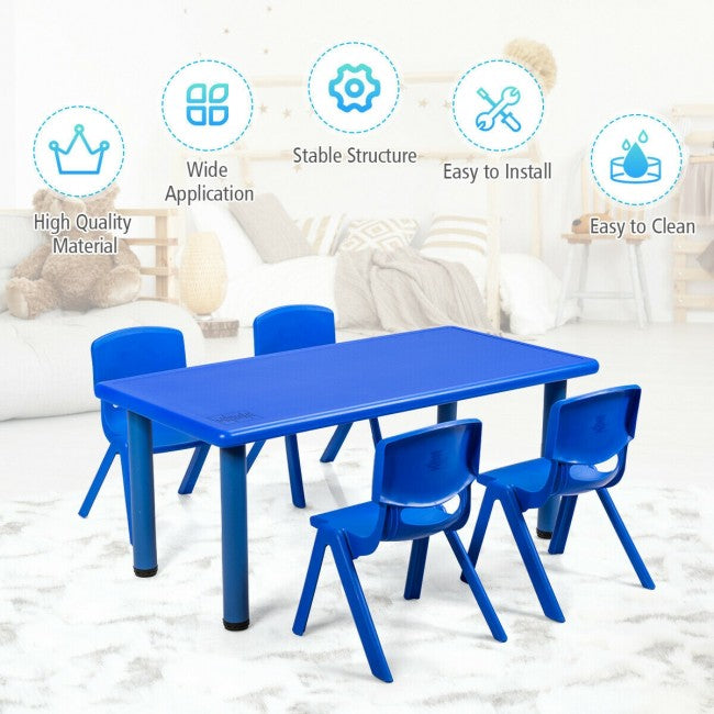 Kids Plastic Rectangular Learn and Play Table for Outdoor