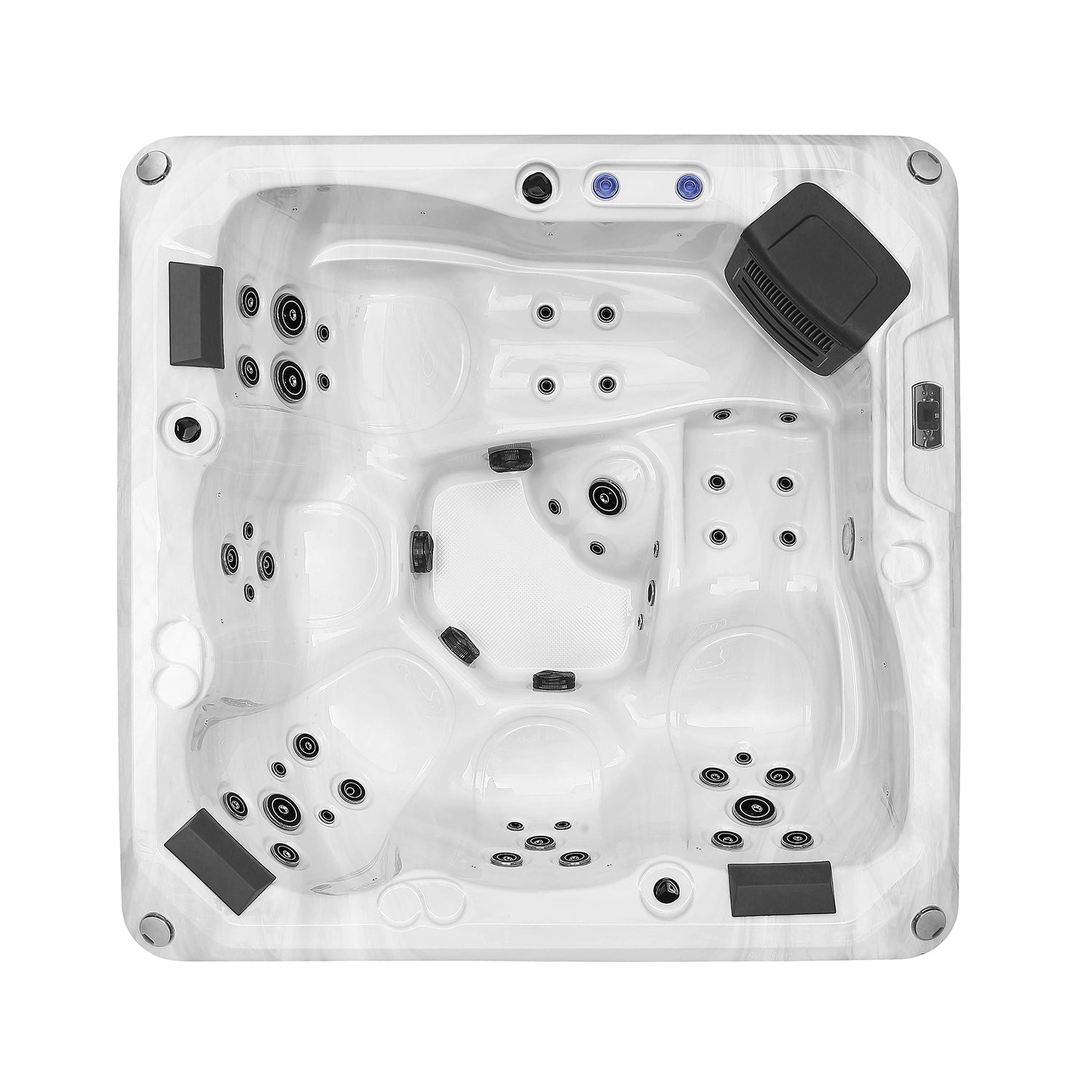 Freestanding Luxury 5-Person Square Outdoor  Hot Tub - ElitePlayPro