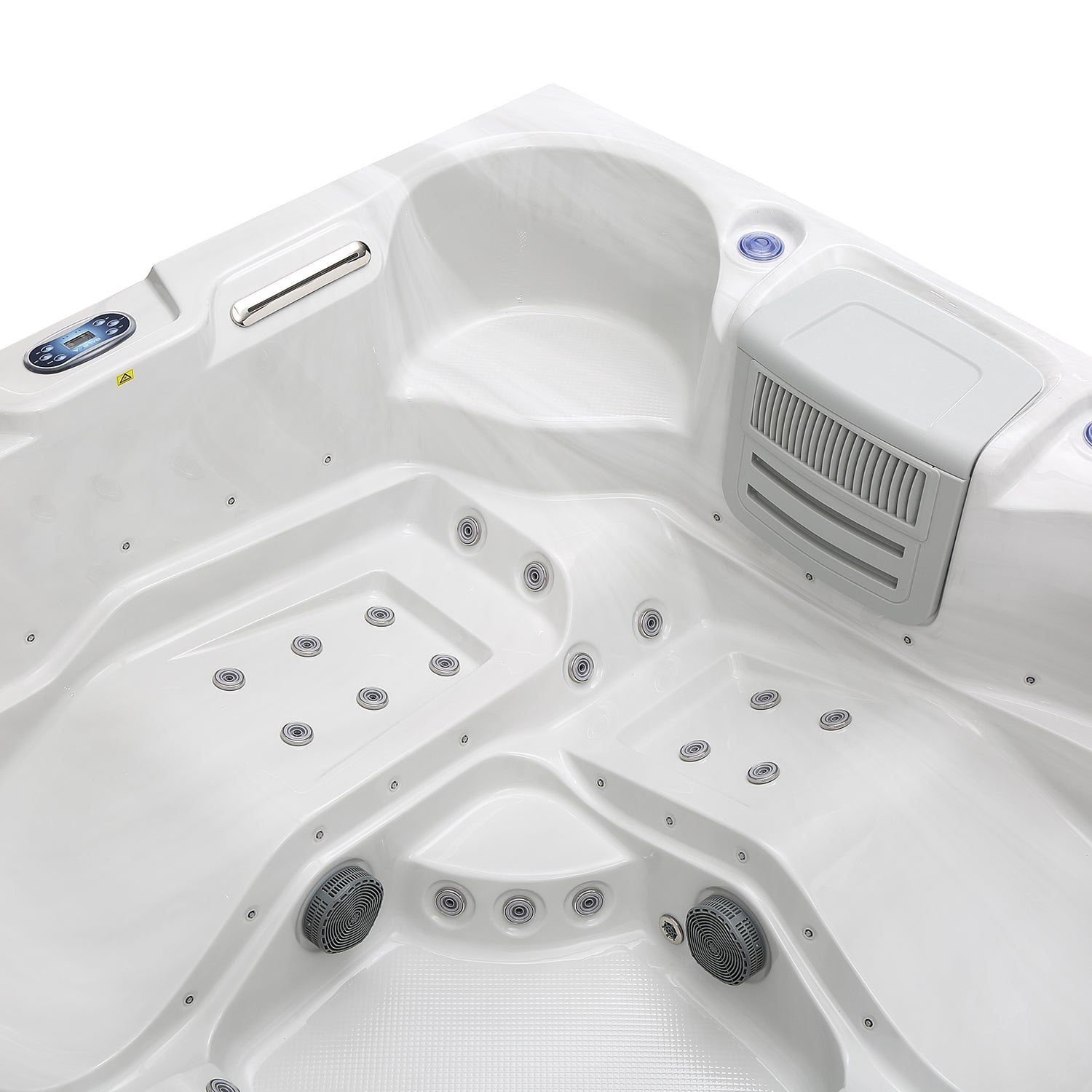 Freestanding Luxury 6-Person Square Outdoor Hot Tub - ElitePlayPro