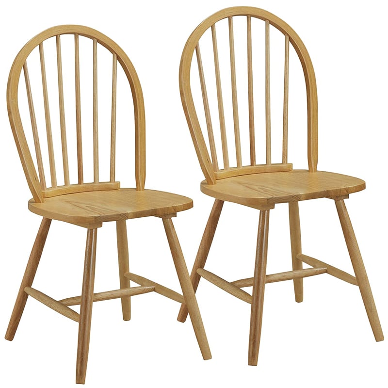 Windsor Chairs Set of 2 Vintage Wood Dining Chairs French Country Armless Spindle Back Dining Chairs