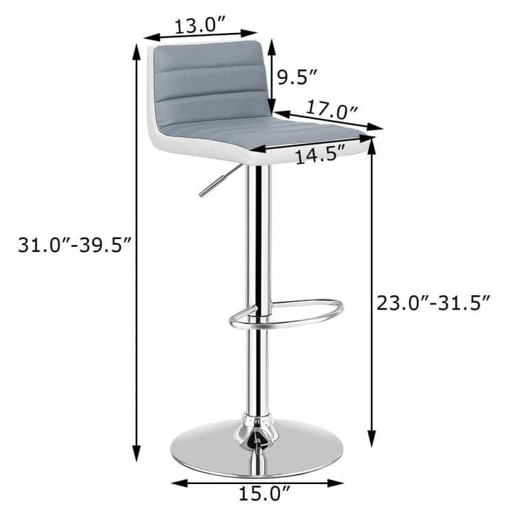 Set of 2 360-Degree Swivel Adjustable Heights Bar stool for Bar and Kitchen