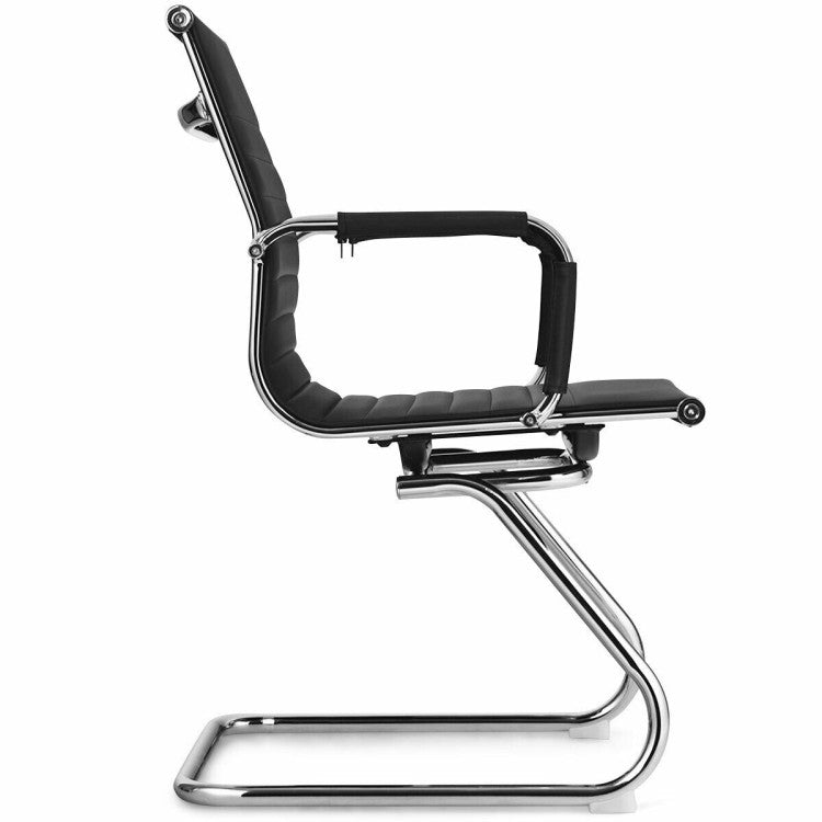 Set of 2 Heavy Duty Conference Chair with  Metal Base