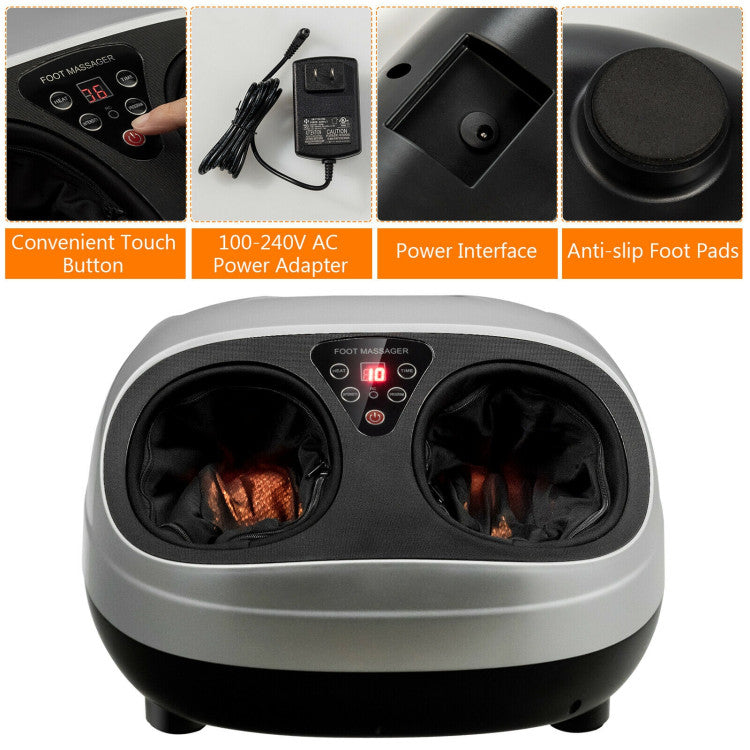 Shiatsu Foot Massager with Heat Kneading Rolling Scraping and Remote Control