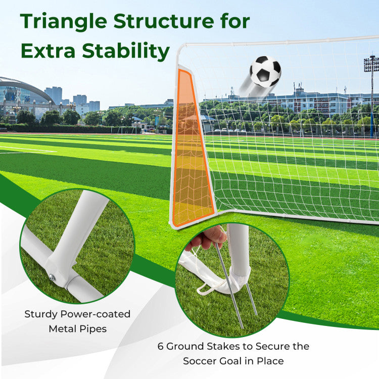 Soccer Goal for Backyard with Heavy Duty Frame and Ground Stakes
