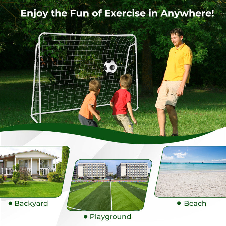 Soccer Goal for Backyard with Heavy Duty Frame and Ground Stakes