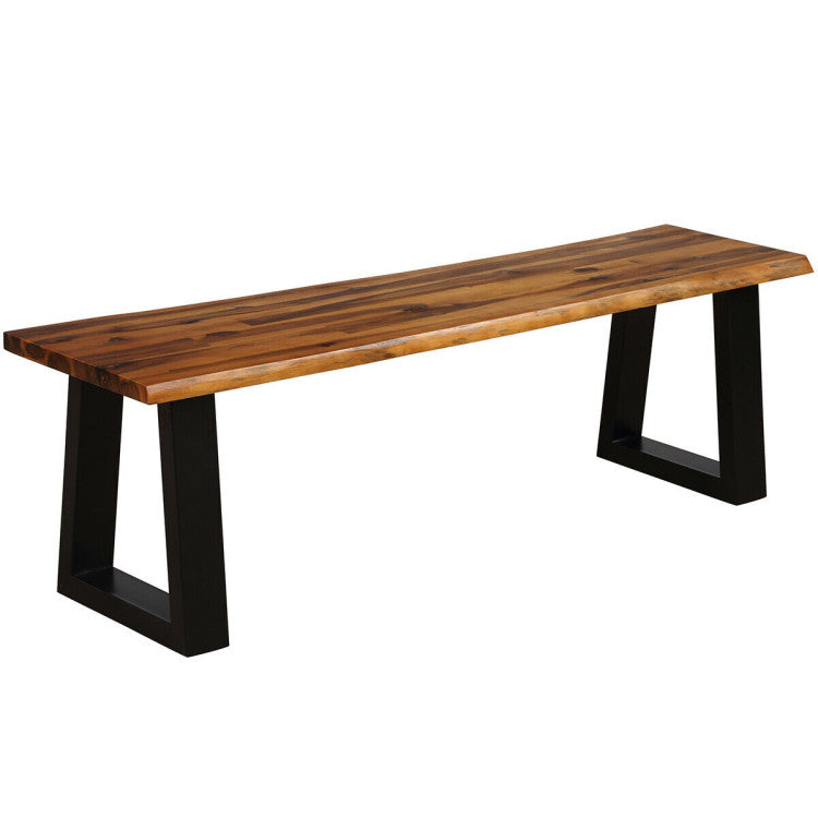 Solid Acacia Wooden Dining Bench Seating Chair for Outdoor Patio