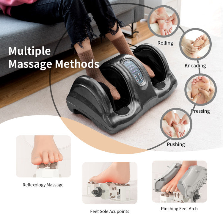 Therapeutic Shiatsu Foot Massager with High-Intensity Rollers and 4 Adjustable Modes