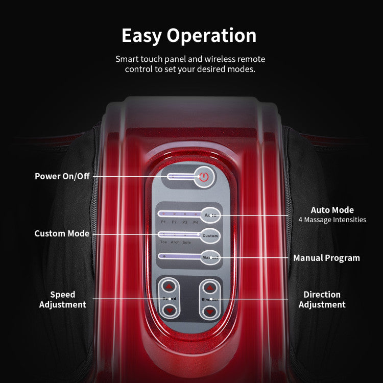 Therapeutic Shiatsu Foot Massager with High-Intensity Rollers and 4 Adjustable Modes