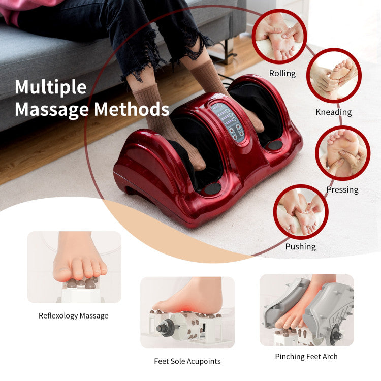 Therapeutic Shiatsu Foot Massager with High-Intensity Rollers and 4 Adjustable Modes