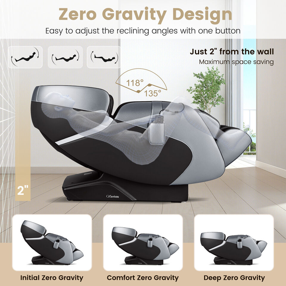 Full Body Zero Gravity Shiatsu Massage Chair with Built-In Heat Therapy System