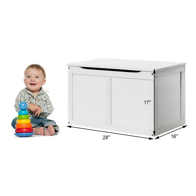 Wooden Chest Organizer Kid Toys Storage Box with Safety Hinge