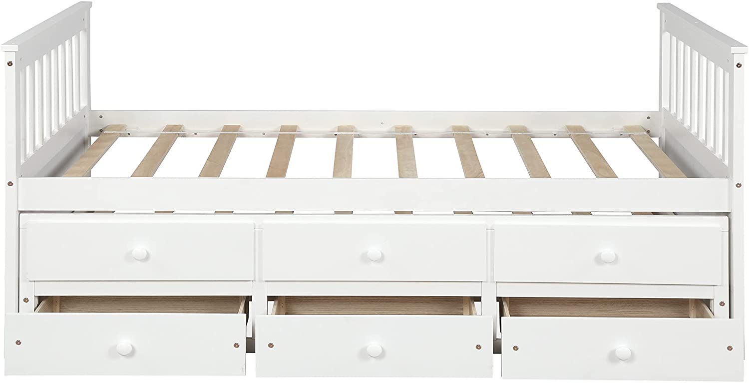 Twin Captain’s Bed Storage Daybed with Drawers