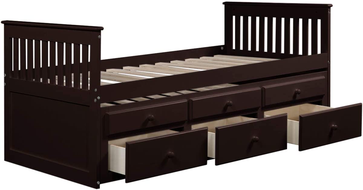 Twin Captain’s Bed Storage Daybed with Drawers